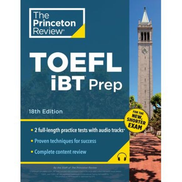 Princeton Review TOEFL IBT Prep with Audio/Listening Tracks, 18th Edition: 2 Pra - Picture 1 of 1